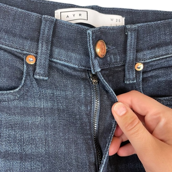 AYR The Riser Skinny Jeans Dark Wash 25x26 Made in LA - Picture 5 of 11